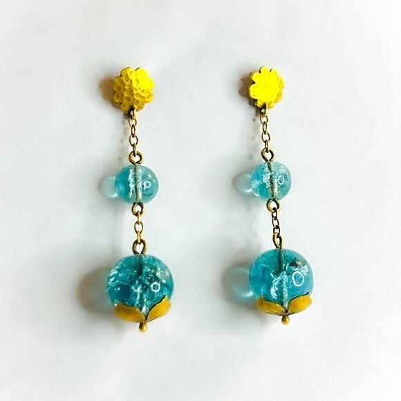 ANTIQUE- 10k Gold Art Nouveau Earrings Victorian Screwback Earrings ca.1894-5.3g - Picture 9 of 15